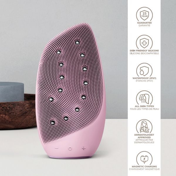 Очистительная щетка для лица GESKE Sonic Thermo Facial Brush&Face-Lifter 8в1 pink HB0093 фото