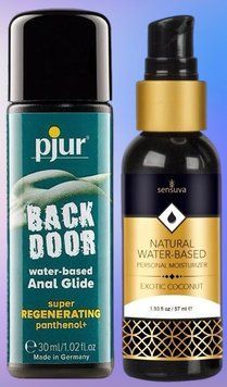 Набор лубрикантов pjur backdoor Regenerating 30 мл + Sensuva Natural Water-Based Exotic Coconut LB531 фото