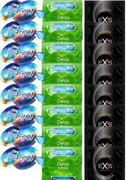 Набор 24 шт 𝐎𝐍𝐄 𝐔𝐥𝐭𝐫𝐚𝐅𝐞𝐞𝐥 + Delay Infinity + EXS Black Latex SO7452 фото
