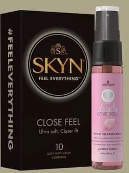 Набір SKYN Close Feel пачка 10 штук + Спрей для мінету Sensuva Deeply Love You Cotton Candy (29 мл) SOS5023 фото