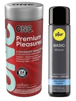 Набор ONE Premium Pleasures 24 шт. + Лубрикант pjur Basic waterbased 100 мл SOS13010 фото