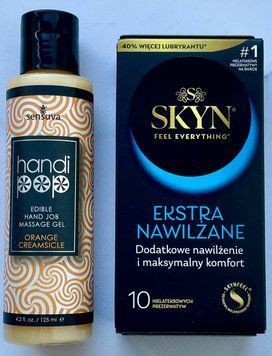 Комплект SKYN Extra Lube 10 шт - Лубрикант смаковий Sensuva Handipop Orange Creamsicle (125 мл) SOS3351 фото