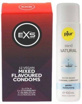 Набор EXS Mixed Flavoured (12 шт.) + pjur MED Natural Glide 100 мл SOS13459 фото