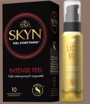Комплект SKYN Intense Feel 10 шт+Гель INTT Lick Me Kissable Gel Honey 50 мл SOS5698 фото