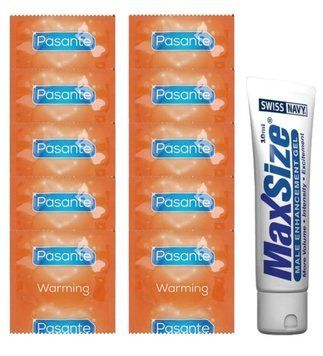 Комплект Pasante Warming 10 шт + Swiss Navy Max Size Cream (10 мл) SOS14377 фото