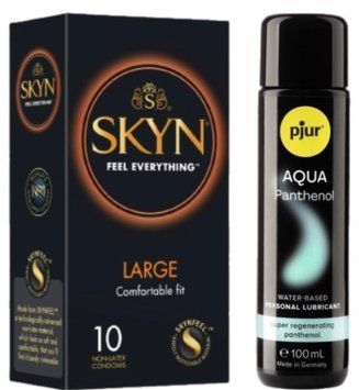 Набір Skyn Large 10 шт + pjur Aqua Panthenol 100 мл SOS13359 фото