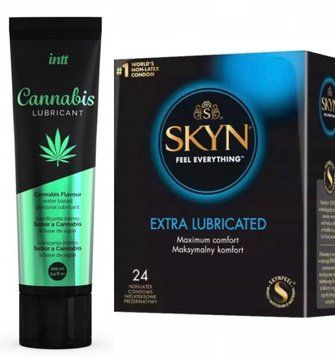 Комплект: SKYN Extra Lube 24 шт. + Лубрикант Intt Cannabis (100 мл) SOS11265 фото