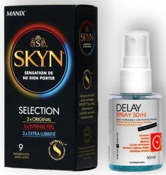 Набор из SKYN Selection (9 шт) + Пролонгатор LOVELY LOVERS DELAY SPRAY 50 ML SOS8886 фото