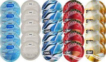 Набір з 25 шт One Oasis Silk + ONE Dome + ONE Fresh Mint + ONE Chocolate Strawberry + ONE Banana SOS8361 фото