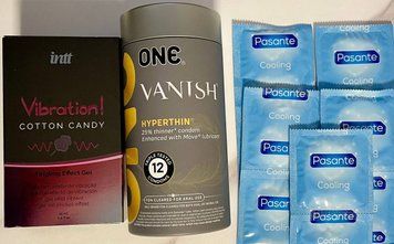 Комплект 22 шт ONE Vanish - Pasante Cooling + Рідкий вібратор Intt Vibration Cotton Candy (15 мл) SOS1541 фото