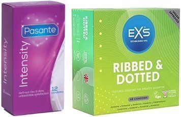 Pasante Intensity (Ribs & Dots), 12 шт + EXS Ribbed & Dotted 48 шт SOS8119 фото