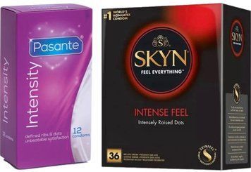 Набор с Skyn Intense feel 36 штук + Pasante Intensity (Ribs & Dots), 12 шт SOS8084 фото