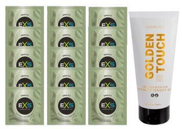 Комплект EXS Snug Fit 15 шт + Driminals Golden Touch Orgasm Booster, 30 мл SOS14934 фото