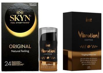 Набір з SKYN ORIGINAL 24 шт + Рідкий вібратор Intt Vibration Coffee (15 мл) SOS10007 фото