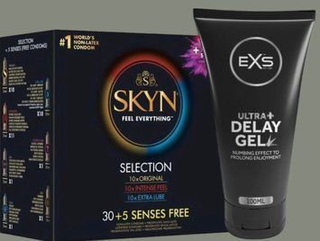 SKYN 35 Selection 35 шт + EXS Delay Gel Ultra 100ml SOS4973 фото