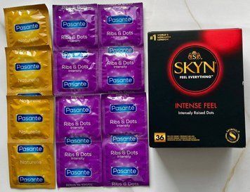 Комплект Skyn Intense Feel 36 шт + Pasante Naturelle 6 шт + Pasante Ribs & Dots 8 шт SOS3023 фото