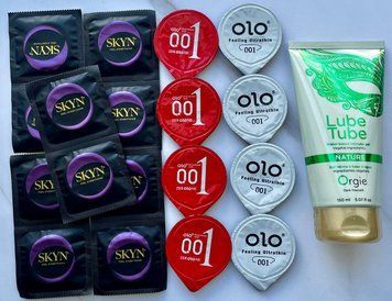 Набір 18 штук Skyn, Olo + лубрикант LUBE TUBE NATURE, 150 мл ORGIE SOS3993 фото