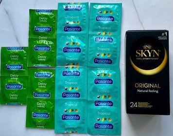 Комплект Skyn ​​Original 24 шт + Pasante Tropical 8 шт, Delay 6 шт SOS3051 фото