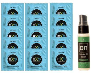 Комплект EXS Air Thin 15 шт + Sensuva ON Arousal Gel for Her Spearmint, 29 мл SOS14808 фото