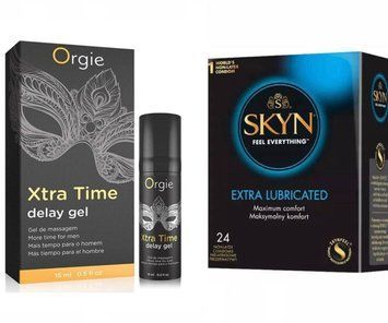 Гель для чоловіків ORGIE X-TRA TIME, 15 мл та SKYN Extra Lube &ndash; 24 шт SOS768 фото