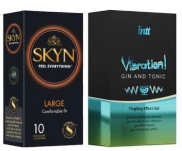 SKYN Large 10 шт + Intt Vibration Gin Tonic (15 мл) SOS7056 фото