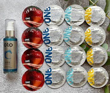 Комплект 16 шт ONE Classic, Super Sensitive, Flavor Waves, Super Studs + лубрикант OLO охлаждающий 60 мл SOS2441 фото