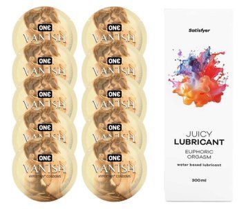 Комплект ONE 𝐕𝐀𝐍𝐈𝐒𝐇 10 шт. + Лубрикант Satisfyer Juicy Lubricant Euphoric Orgasm (300 мл) SOS12155 фото