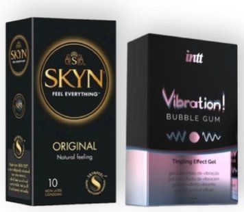 SKYN Original 10 шт + Intt Vibration Bubble Gum (15 мл) SOS6822 фото