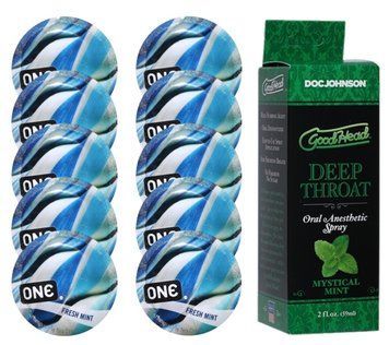 Комплект ONE Fresh Mint 10 шт + Doc Johnson &ndash; Mystical Mint, 59 мл SOS13801 фото