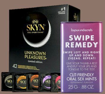 SKYN Pleasures, 42 шт-6 видів + М'ятні цукерки Bijoux Indiscrets Swipe Remedy &ndash; clitherapy oral sex mintst SOS5185 фото