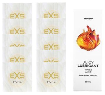 Набор: EXS Pure 10 шт. + Лубрикант Satisfyer Warm Wave 300 мл SOS11214 фото