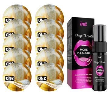 Комплект ONE BananaSplit 10 шт + Intt Deep Throat &ndash; 12 мл SOS13750 фото