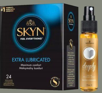 Набор SKYN Extra Lube 24 шт + Спрей Sensuva Deeply Love You Salted Caramel (29 мл) SOS5848 фото