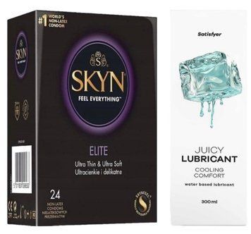 Набір Лубрикант Satisfyer Cooling Comfort 300 мл + SKYN Elite 24 шт. SOS12775 фото