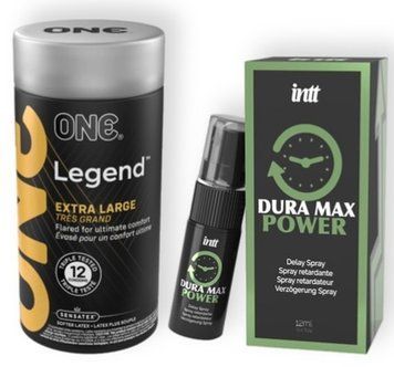 Набор из 12 шт ONE Legend Extra Large + Пролонгатор Intt Dura Max Power (12 мл) SOS9053 фото