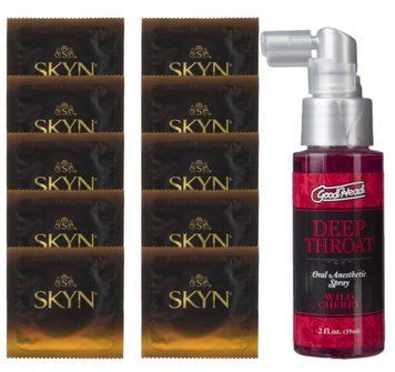 Комплект SKYN Passion Daiquiri 10 шт + Doc Johnson GoodHead DeepThroat Spray Wild Cherry (59 мл) SOS13659 фото