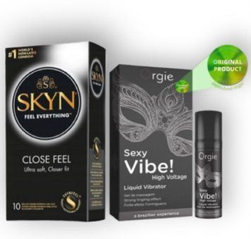 SKYN Close Feel 10 штук + SEXY VIBE найвищий рівень вібраціі, 15 мл ORGIE SOS6772 фото