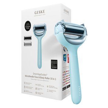 Электронный роллер для лица и тела с микроиглами GESKE MicroNeedle Face&Body Roller 8в1 turquoise HB0202 фото