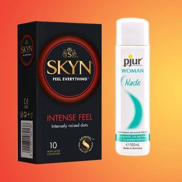 Набор SKYN Intense Feel 10 шт и Лубрикант pjur Woman Nude 100 мл SOS4381 фото