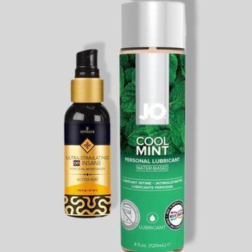 Sensuva Ultra Stimulating On Insane Butter Rum (57 мл) + JO H2O &mdash; Cool Mint (120 мл) LB332 фото