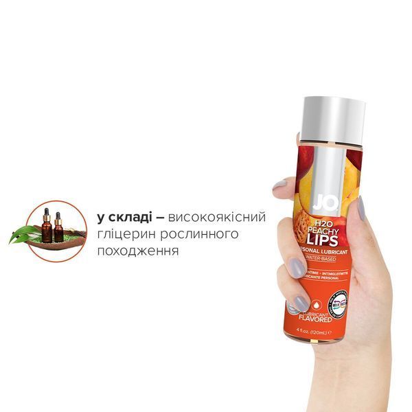 Смазка на водной основе System JO H2O &mdash; Peachy Lips (120 мл) без сахара, растительный глицерин SO1777 фото