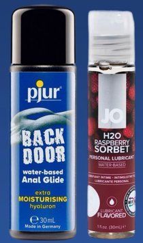 Набор лубрикантов pjur backdoor Comfort water glide 30 мл + System JO Raspberry Sorbet (30 мл) LB383 фото