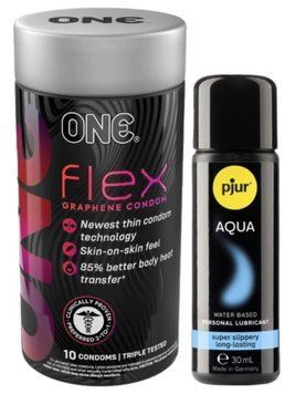 Комплект ONE Flex Graphene 10 штук + Pjur Aqua 30 мл SOS12961 фото