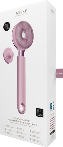 Звуковая светодиодная щетка для всего тела GESKE Sonic LED Full-Body Brush&Intensive Exfoliator 9в1 pink HB0390 фото