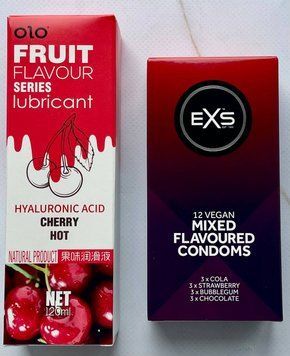 Набор EXS Mixed Flavoured 12 шт. - Лубрикант OLO со вкусом вишни 120 мл. SOS3602 фото