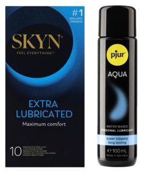 Комплект Skyn Exstra Lube 10 шт + pjur Aqua 100 мл SOS13310 фото