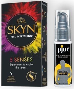 Набір з SKYN 5 Senses + Пролонгатор pjur Superhero Serum 20 мл SOS8851 фото