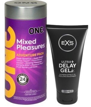 Набор из 24 шт ONE Mixed Pleasures + Пролонгатор EXS Delay Gel Ultra+ 100ml SOS9348 фото