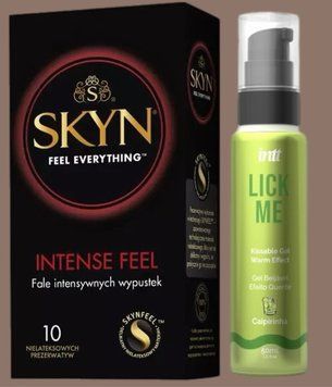 Комплект SKYN Intense Feel 10 шт + Гель INTT Lick Me Kissable Gel Caipirinha 50 мл SOS5699 фото