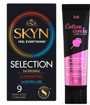 Набір : Skyn Selection 9 шт та Лубрикант Intt Cotton Candy (100 мл) SOS64 фото